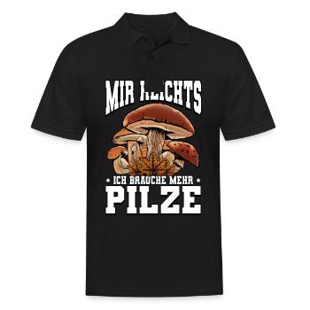 Pilzsammler Pilz Sucher - Männer Poloshirt - Schwarz - Vorne - Kai (181cm)