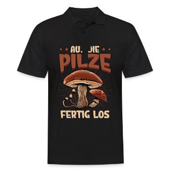 Pilzsammler Pilz Sucher - Männer Poloshirt - Schwarz - Vorne - Kai (181cm)