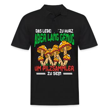 Pilzsammler Pilz Sucher - Männer Poloshirt - Schwarz - Vorne - Kai (181cm)