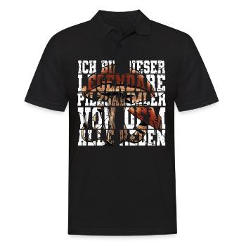 Pilzsammler Pilz Sucher - Männer Poloshirt - Schwarz - Vorne - Kai (181cm)