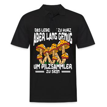 Pilzsammler Pilz Sucher - Männer Poloshirt - Schwarz - Vorne - Kai (181cm)