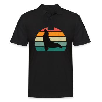 Seal Seal Seals Swimming Eared Seal Seal - Men's Polo Shirt - black - Front - Kai (181cm)