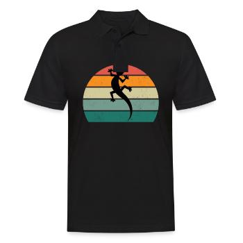 Echse Eidechsen Wechselwarm Schuppen Reptilien - Männer Poloshirt - Schwarz - Vorne - Kai (181cm)