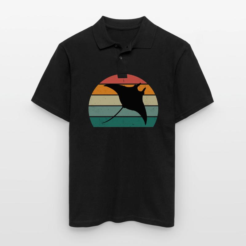 Stingrays Devil Rays Flies Gliding Rays Men's Polo Shirt