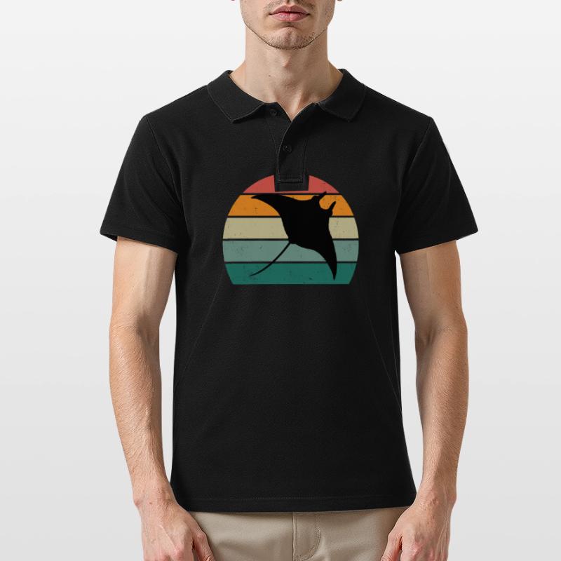 Stingrays Devil Rays Flies Gliding Rays Men's Polo Shirt
