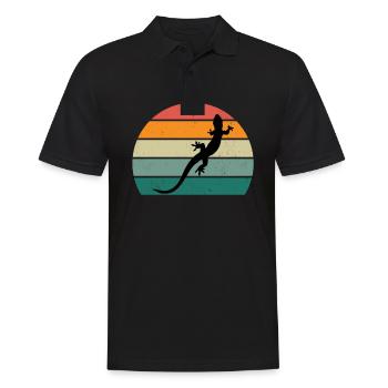 Lézards Lézards Alternant reptiles à écailles chaudes - Polo Homme - noir - Devant - Kai (181cm)