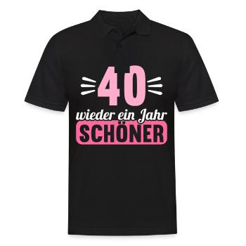 40 Jahre wieder ein Jahr schöner 40 Geburtstag - Männer Poloshirt - Schwarz - Vorne - Kai (181cm)