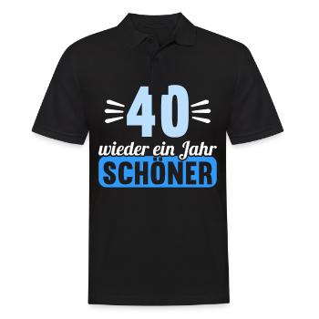 40 Jahre wieder ein Jahr schöner 40 Geburtstag - Männer Poloshirt - Schwarz - Vorne - Kai (181cm)