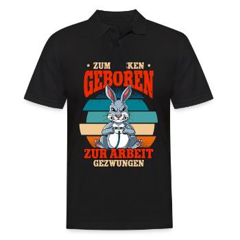 Zum Zocken Geboren Zum Arbeiten Gezwungen - Männer Poloshirt - Schwarz - Vorne - Kai (181cm)