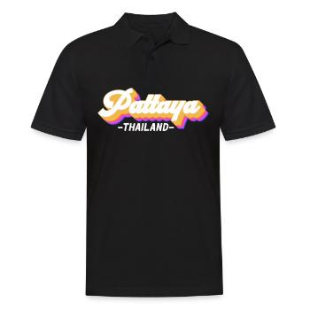 Vintage Urlaub Reise Thailand Pattaya - Männer Poloshirt - Schwarz - Vorne - Kai (181cm)