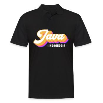 Vintage Urlaub Reise Indonesien Java - Männer Poloshirt - Schwarz - Vorne - Kai (181cm)