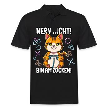 Zocken Gaming Nerv Nicht Bin Am Zocken - Männer Poloshirt - Schwarz - Vorne - Kai (181cm)
