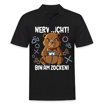 Zocken Gaming Nerv Nicht Bin Am Zocken - Männer Poloshirt - Schwarz - Vorne - Kai (181cm)
