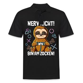 Zocken Gaming Nerv Nicht Bin Am Zocken - Männer Poloshirt - Schwarz - Vorne - Kai (181cm)