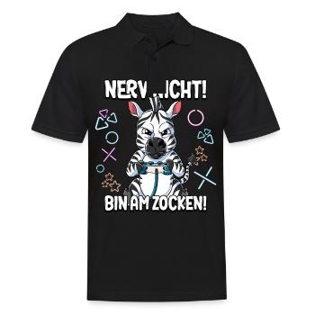 Zocken Gaming Nerv Nicht Bin Am Zocken - Männer Poloshirt - Schwarz - Vorne - Kai (181cm)