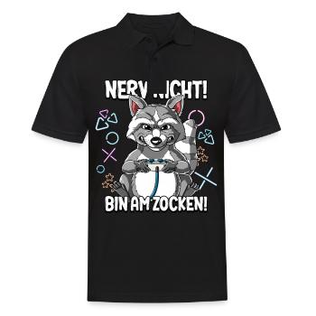 Zocken Gaming Nerv Nicht Bin Am Zocken - Männer Poloshirt - Schwarz - Vorne - Kai (181cm)