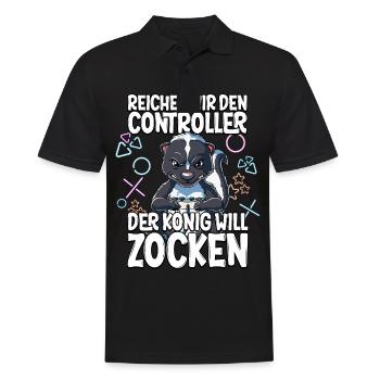 Videospiel Gaming Stinktier Zocken - Männer Poloshirt - Schwarz - Vorne - Kai (181cm)