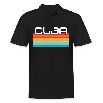 Vintage Voyage de vacances Caraïbes Cuba - Polo Homme - noir - Devant - Kai (181cm)