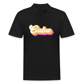 Vintage Voyage de vacances Caraïbes Cuba - Polo Homme - noir - Devant - Kai (181cm)