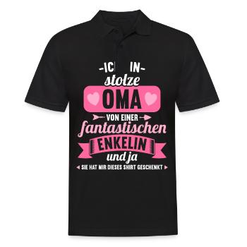Stolze Oma von fantastischen Enkelin lustiges Oma - Männer Poloshirt - Schwarz - Vorne - Kai (181cm)