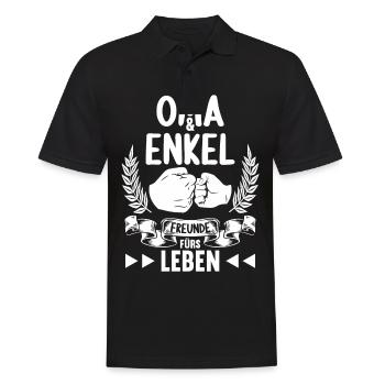 Oma Enkel Freunde fürs Leben Omi Oma - Männer Poloshirt - Schwarz - Vorne - Kai (181cm)