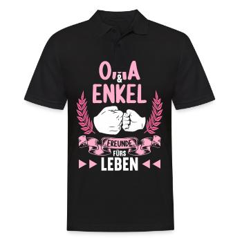 Oma Enkel Freunde fürs Leben Omi Oma - Männer Poloshirt - Schwarz - Vorne - Kai (181cm)