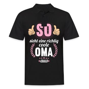 So sieht eine richtig coole Oma aus - Männer Poloshirt - Schwarz - Vorne - Kai (181cm)