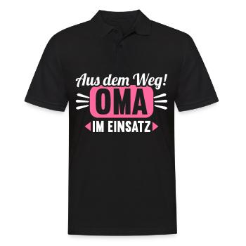 Aus dem Weg Oma im Einsatz Omi Grandma - Männer Poloshirt - Schwarz - Vorne - Kai (181cm)