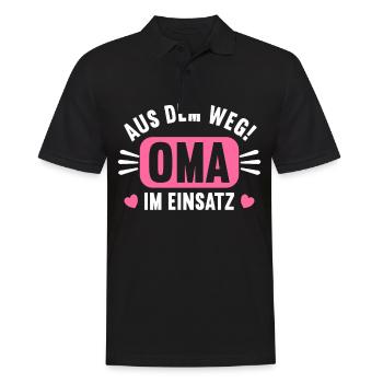 Aus dem Weg Oma im Einsatz Omi Grandma - Männer Poloshirt - Schwarz - Vorne - Kai (181cm)