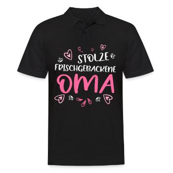 stolze frischgebackene Oma Omi Gandma Oma - Männer Poloshirt - Schwarz - Vorne - Kai (181cm)