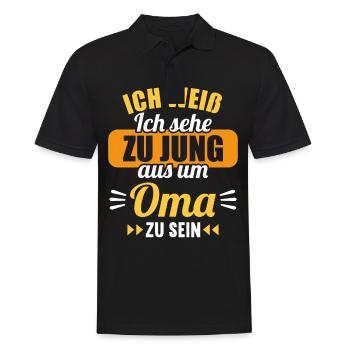 Zu jung um Oma zu sein Omi Gandma Oma - Männer Poloshirt - Schwarz - Vorne - Kai (181cm)