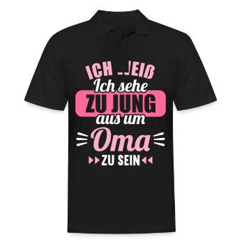 Zu jung um Oma zu sein Omi Gandma Oma - Männer Poloshirt - Schwarz - Vorne - Kai (181cm)