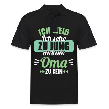 Zu jung um Oma zu sein Omi Gandma Oma - Männer Poloshirt - Schwarz - Vorne - Kai (181cm)