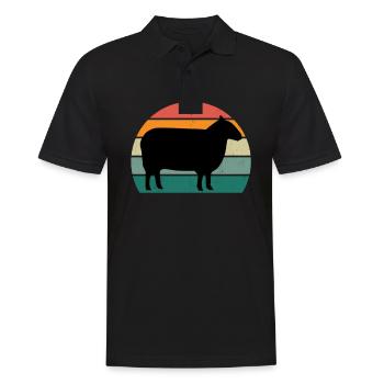 Sheep Flock Goat Goats Lamb Sheep Wool - Men's Polo Shirt - black - Front - Kai (181cm)
