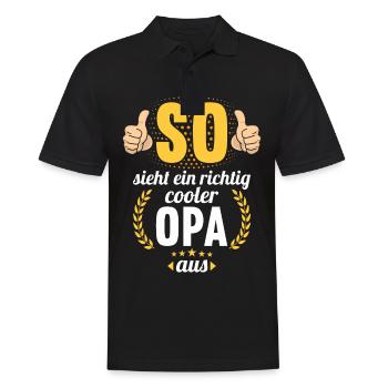 So sieht ein richtig cooler Opa aus - Männer Poloshirt - Schwarz - Vorne - Kai (181cm)