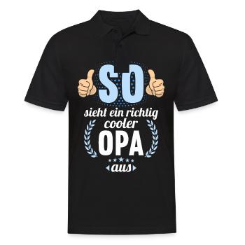 So sieht ein richtig cooler Opa aus - Männer Poloshirt - Schwarz - Vorne - Kai (181cm)