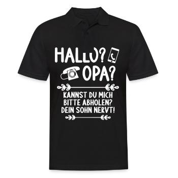 Hallo Opa kannst du mich bitte abholen - Männer Poloshirt - Schwarz - Vorne - Kai (181cm)