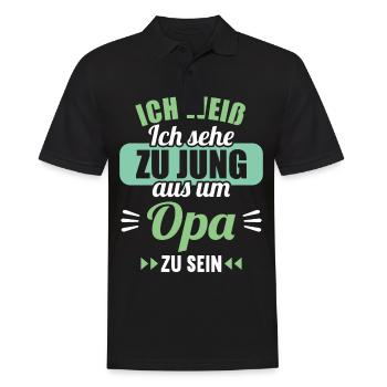 Ich weiß Ich sehe zu jung aus um Opa zu sein - Männer Poloshirt - Schwarz - Vorne - Kai (181cm)