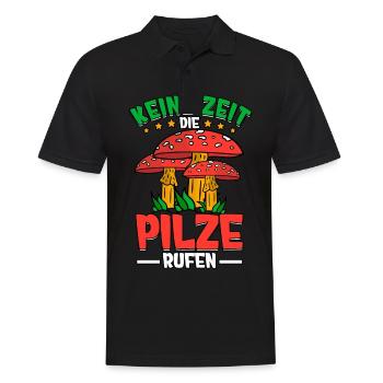 Pilzsammler Pilz Sucher - Männer Poloshirt - Schwarz - Vorne - Kai (181cm)