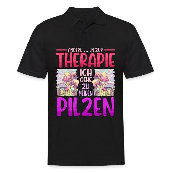 Pilzsammler Pilz Sucher - Männer Poloshirt - Schwarz - Vorne - Kai (181cm)