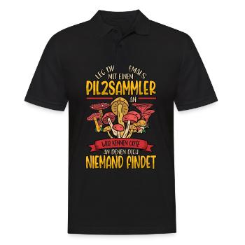 Pilzsammler Pilz Sucher - Männer Poloshirt - Schwarz - Vorne - Kai (181cm)