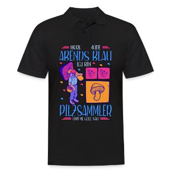 Pilzsammler Pilz Sucher - Männer Poloshirt - Schwarz - Vorne - Kai (181cm)