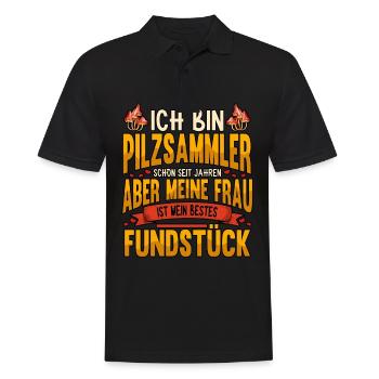Pilzsammler Pilz Sucher - Männer Poloshirt - Schwarz - Vorne - Kai (181cm)