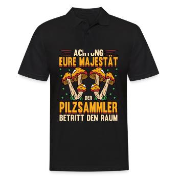 Pilzsammler Pilz Sucher - Männer Poloshirt - Schwarz - Vorne - Kai (181cm)