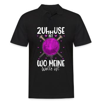 Häkeln - Männer Poloshirt - Schwarz - Vorne - Kai (181cm)