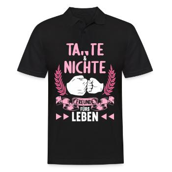 Tante und Nichte Freunde fürs Leben - Männer Poloshirt - Schwarz - Vorne - Kai (181cm)