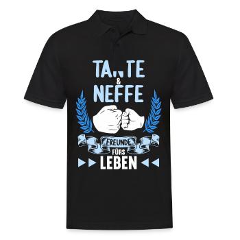 Tante und Neffe Freunde fürs Leben - Männer Poloshirt - Schwarz - Vorne - Kai (181cm)