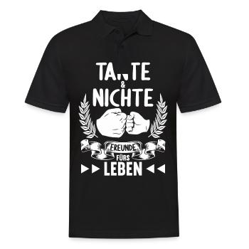 Tante und Nichte Freunde fürs Leben - Männer Poloshirt - Schwarz - Vorne - Kai (181cm)