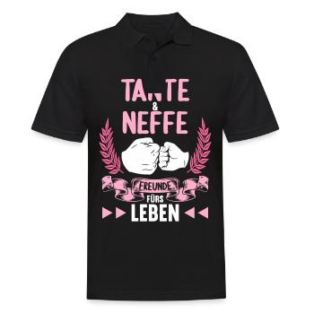 Tante und Neffe Freunde fürs Leben - Männer Poloshirt - Schwarz - Vorne - Kai (181cm)