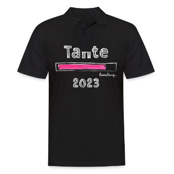 Tante 2023 loading Nichte Neffe Baby Tanten - Männer Poloshirt - Schwarz - Vorne - Kai (181cm)